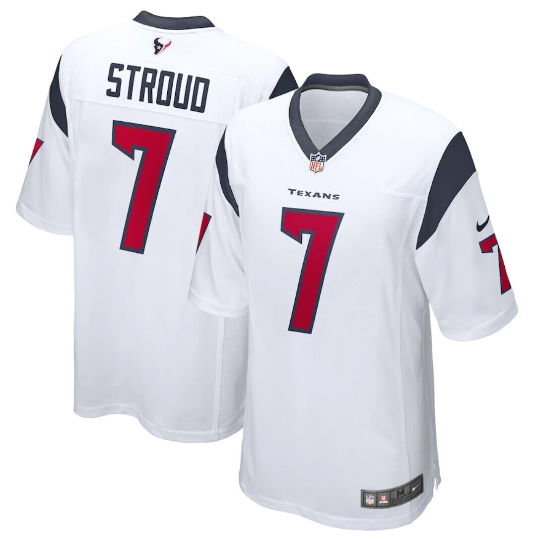 Houston Texans #7 C.J. Stroud White 2023 Draft Stitched Game Jersey - Click Image to Close